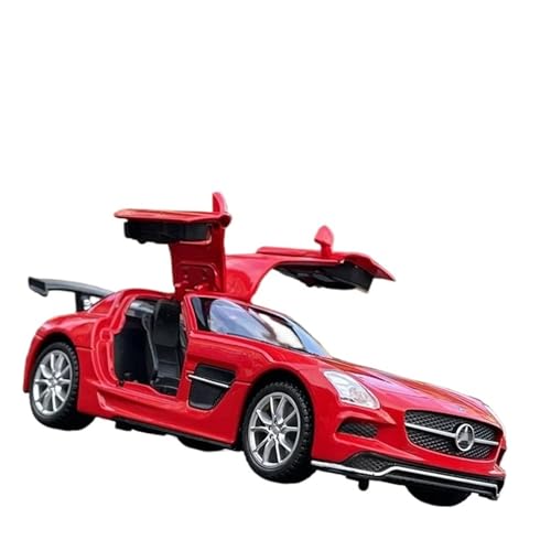 WHYMIRRJ Diecast 1:32 für Benz SLS Druckgusslegierung, Sportwagen-Modellbausatz, offene Türen, Fahrzeug, dekoratives Souvenir, Geschenk (rot) von WHYMIRRJ