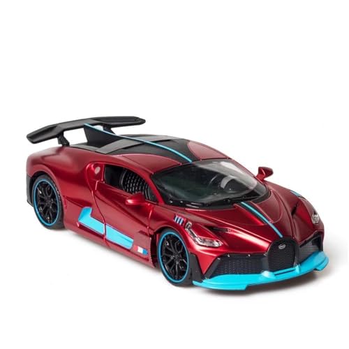 WHYMIRRJ Diecast 1:32 für Bugatti Divo Maßstab Druckguss-Auto-Modelle, öffnende Türen, Sammlermodell, dekorative Souvenirs, vorgefertigte Fahrzeuge, Modell (rot) von WHYMIRRJ