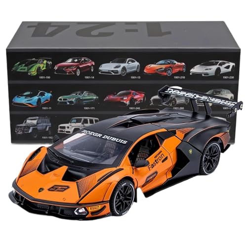 WHYMIRRJ 1:24 Für Lamborghini SCV12 Maßstab Druckguss-Legierung Automodell Mit Ton Und Licht Sammlermetallautomodell(Orange) von WHYMIRRJ
