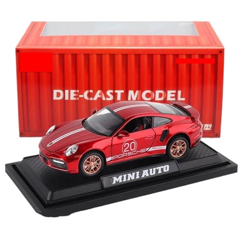 WHYMIRRJ Diecast 1:32 für Porsche 911 GT3 RS Maßstab Druckgusslegierung, dekoratives Souvenir, Sammlerstück, Metall-Sportwagen (rot) von WHYMIRRJ