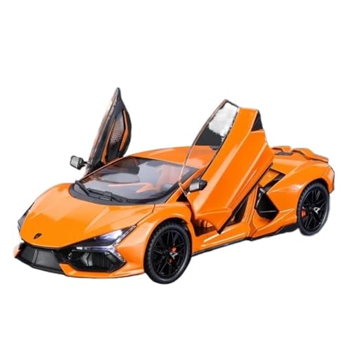 WHYMIRRJ Diecast 1:32 für Revuelto Supercar-Modelle aus Legierung, Druckguss, Modellbausätze, offene Türen, Fahrzeugdekorationen, vorgefertigte Fahrzeuge, Modell (1:24, Orange) von WHYMIRRJ