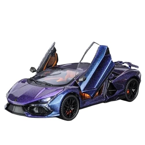 WHYMIRRJ Diecast 1:32 für Revuelto Supercar-Modelle aus Legierung, Druckguss, Modellbausätze, offene Türen, Fahrzeugdekorationen, vorgefertigte Fahrzeuge, Modell (1:24, lila) von WHYMIRRJ