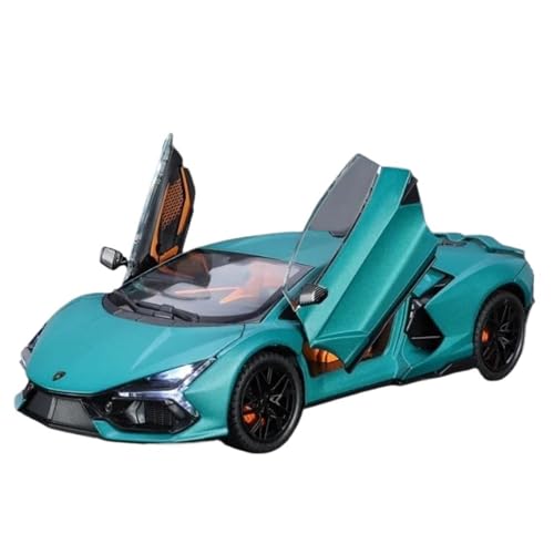 WHYMIRRJ Diecast 1:32 für Revuelto Supercar-Modelle aus Legierung, Druckguss, Modellbausätze, offene Türen, Fahrzeugdekorationen, vorgefertigte Fahrzeuge, Modell (1:24 blau) von WHYMIRRJ