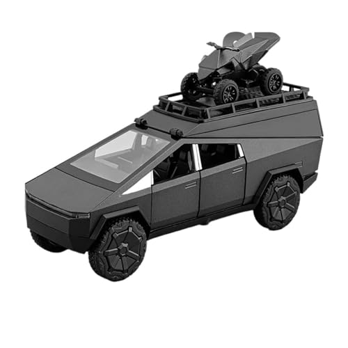 WHYMIRRJ Diecast 1:32 für Tesla Cyber Truck, Legierung, Druckguss, realistische Auto-Modelle, Sammlerstück, Fahrzeug-Display, Ornamente (schwarz) von WHYMIRRJ