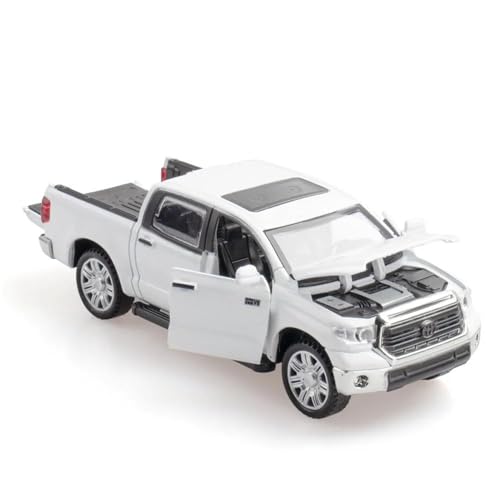 WHYMIRRJ 1:32 Für Tundra Miniatur Legierung Diecast Pickup Truck 4 Türen Geöffnet Sound Licht Pull Back Off-Road Fahrzeug(White) von WHYMIRRJ