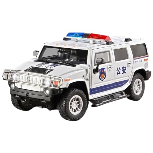 WHYMIRRJ Druckguss, 1:18 für Hummer H2 Polizei, Offroad-Fahrzeug, SUV, offene Türen, Sammlerstück, Metallfahrzeug, Souvenirs, vorgefertigte Fahrzeuge, Modell (weiß) von WHYMIRRJ