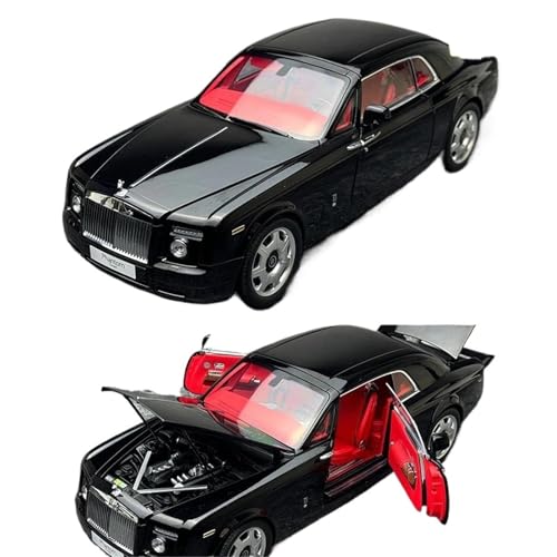 WHYMIRRJ Druckguss, 1:18 für Rolls-Royce Phantom-Legierung, zweitürig, Retro-Sportwagen, Modellmaßstab, Luxusfahrzeug, Modellbausätze, Sammlung, Geschenk (Diamantschwarz) von WHYMIRRJ