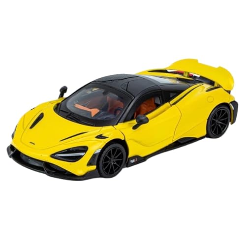 WHYMIRRJ Druckguss, 1:24 für McLaren 765LT Legierung, Sport-Rennwagen-Modell, Fahrzeugdekoration, Sammlerstück, Ornamente, vorgefertigte Fahrzeuge, Modell (gelb) von WHYMIRRJ
