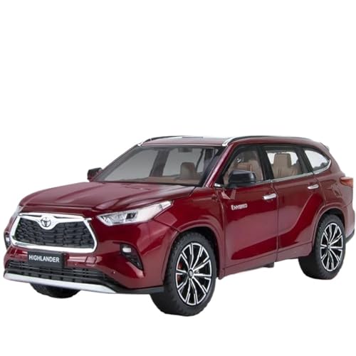 WHYMIRRJ Druckguss, Maßstab 1:24, für Toyota Highlander, Druckguss, Legierung, Auto-Modelle, zu öffnende Türen, Sammlermodell, dekorative Souvenirs, vorgefertigte Fahrzeuge, Modell (rot) von WHYMIRRJ