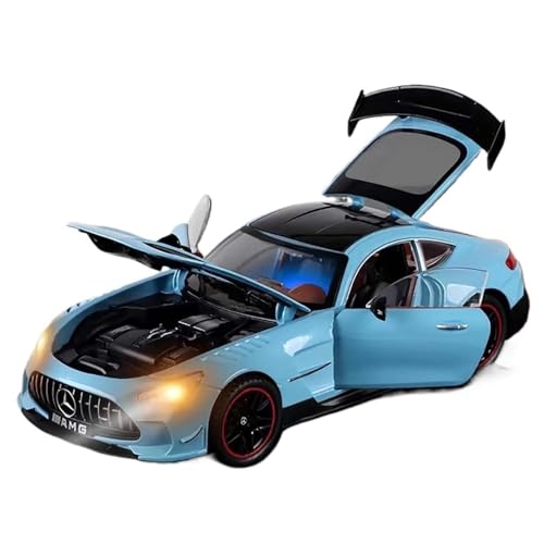 WHYMIRRJ Druckguss 1/18 für Benz AMG GT Druckguss-Legierung, Auto-Modelle, offene Türen, realistische Automodelle, dekorative Souvenirs, vorgefertigte Fahrzeuge, Modell (blau) von WHYMIRRJ