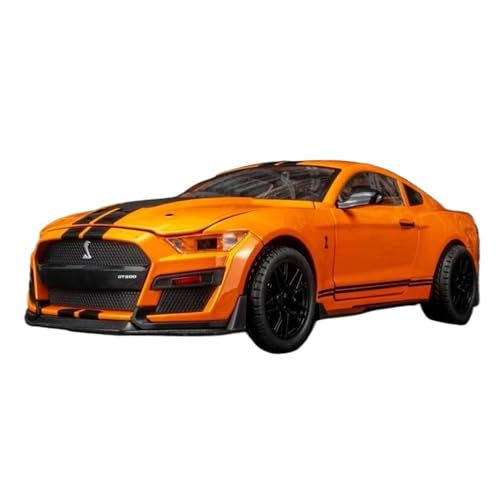 WHYMIRRJ Druckguss 1/18 für Ford Mustang Shelby GT500 Supersportwagen, Legierung, Auto-Modelle, Fahrzeugdekoration, Sammlerstück, Ornamente, vorgefertigte Fahrzeuge, Modell (Orange) von WHYMIRRJ