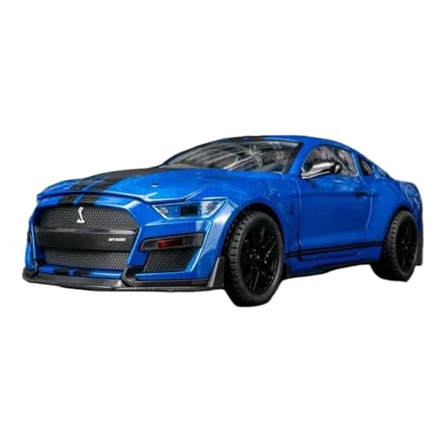 WHYMIRRJ Druckguss 1/18 für Ford Mustang Shelby GT500 Supersportwagen, Legierung, Auto-Modelle, Fahrzeugdekoration, Sammlerstück, Ornamente, vorgefertigte Fahrzeuge, Modell (blau) von WHYMIRRJ