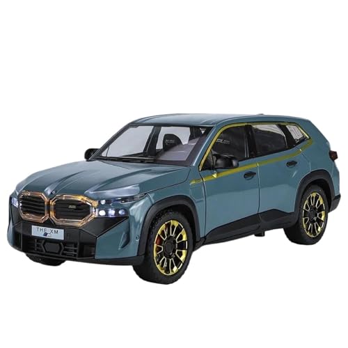 WHYMIRRJ 1/24 Für BMW XM Legierung Automodelle Mit Licht Sound Pull Back Funktion SUV Auto Sammler Metall Souvenirs(Blue) von WHYMIRRJ