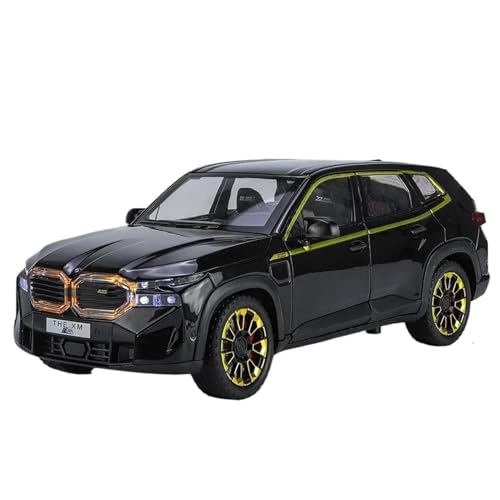 WHYMIRRJ 1/24 Für BMW XM Legierung Automodelle Mit Licht Sound Pull Back Funktion SUV Auto Sammler Metall Souvenirs(Black) von WHYMIRRJ