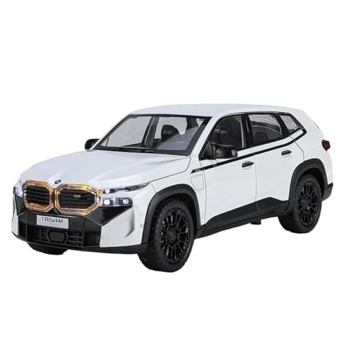 WHYMIRRJ Druckguss 1/24 für BMW XM Alu-Auto-Modelle mit Licht-Sound, Rückzugfunktion, SUV, Auto, Sammlerstück, Metall-Souvenirs (weiß) von WHYMIRRJ