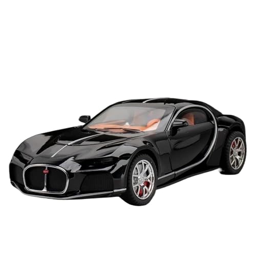 WHYMIRRJ 1/24 Für Bugatti Legierung Sport Auto Modelle Legierung Druckguss Modell Fahrzeug Mit Licht Sound Sammeln Metall Ornamente(Black) von WHYMIRRJ