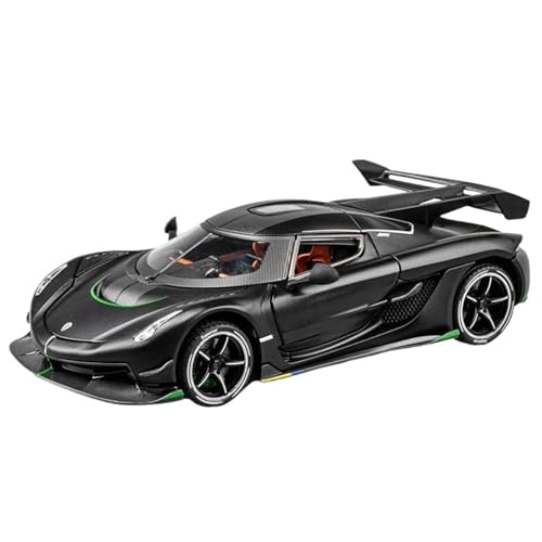 WHYMIRRJ Druckguss 1/24 für Koenigsegg JESKO Maßstab Druckguss-Auto-Modelle aus Legierung, öffnende Türen, Sammlerstück, Metall, Fahrzeug, Souvenirs, vorgefertigte Fahrzeuge, Modell (schwarz) von WHYMIRRJ