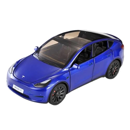 WHYMIRRJ Druckguss 1/24 für Tesla Model Y, Druckguss-Modellauto, mit Sound und Licht, Rückzugfunktion, dekoratives Souvenir, Blau WHYMIRRJ Druckguss 1/24 für Tesla Model Y, Druckguss-Modellauto, mit Sound und Licht, Rückzugfunktion, dekoratives Souvenir, Blau von WHYMIRRJ