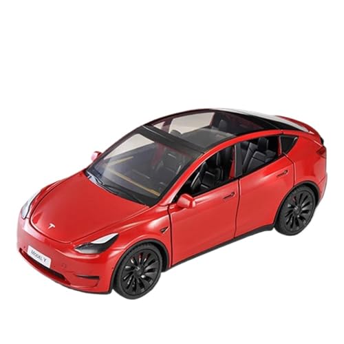 WHYMIRRJ Druckguss 1/24 für Tesla Model Y, Druckguss-Modellauto, mit Sound und Licht, Rückzugfunktion, dekoratives Souvenir, Rot WHYMIRRJ Druckguss 1/24 für Tesla Model Y, Druckguss-Modellauto, mit Sound und Licht, Rückzugfunktion, dekoratives Souvenir, Rot von WHYMIRRJ