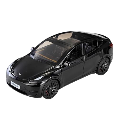 WHYMIRRJ Druckguss 1/24 für Tesla Model Y, Druckguss-Modellauto, mit Sound und Licht, Rückzugfunktion, dekoratives Souvenir, Schwarz WHYMIRRJ Druckguss 1/24 für Tesla Model Y, Druckguss-Modellauto, mit Sound und Licht, Rückzugfunktion, dekoratives Souvenir, Schwarz von WHYMIRRJ