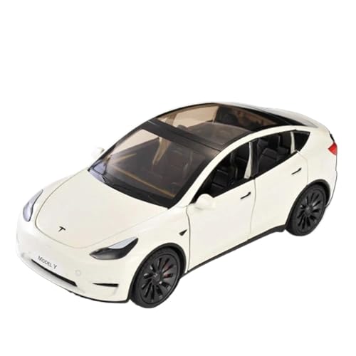 WHYMIRRJ Druckguss 1/24 für Tesla Model Y, Druckguss-Modellauto, mit Sound und Licht, Rückzugfunktion, dekoratives Souvenir, Weiß WHYMIRRJ Druckguss 1/24 für Tesla Model Y, Druckguss-Modellauto, mit Sound und Licht, Rückzugfunktion, dekoratives Souvenir, Weiß von WHYMIRRJ