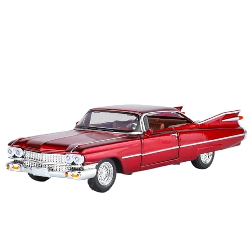 WHYMIRRJ Druckguss 1/32 für Cadillac Eldorado Biarritz 1962 Legierung Sportwagen Modellmaßstab realistische Miniaturfahrzeug-Modellsammlung Geschenk (rot) von WHYMIRRJ