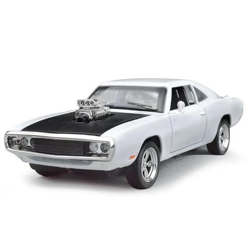 WHYMIRRJ Druckguss 1/32 für Ladegerät 1970 Druckgusslegierung, Auto-Modell, offene Türen, Maßstab, Modellbausätze, Sammlerstück, Metall, Auto-Souvenirs (weiß) von WHYMIRRJ