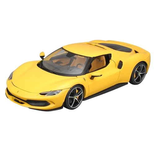 WHYMIRRJ Druckguss 1:18 für Ferrari 296 GTB Druckguss-Auto-Modelle, öffnende Türen, realistische Automodelle, dekorative Souvenirs, vorgefertigte Fahrzeuge, Modell (gelb) von WHYMIRRJ