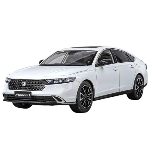 WHYMIRRJ 1:18 Für Honda Accord Elfte Legierung Metall Druckguss Modell Auto Mit Sound & Licht Sammler Metall Souvenirs(White) von WHYMIRRJ