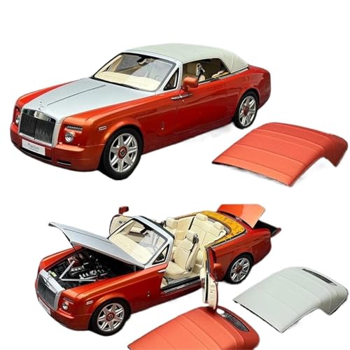 WHYMIRRJ Druckguss 1:18 für Rolls-Royce Phantom Legierung zweitüriger Retro-Sportwagen Modellmaßstab Luxusfahrzeug Modellbausätze Kollektion Geschenk (Orange) von WHYMIRRJ