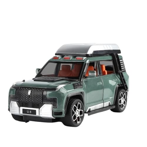 WHYMIRRJ Druckguss 1:24 for BYD Yangwang U8 SUV Maßstab Legierung Automodelle Realistisches Exquisites Vorgefertigtes Metallfahrzeugmodell(Green) von WHYMIRRJ