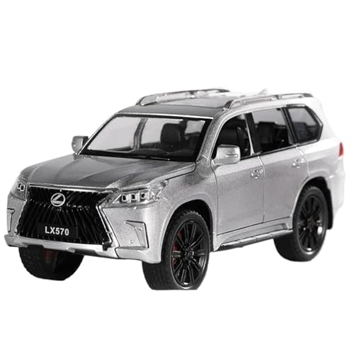 WHYMIRRJ Druckguss 1:24 for Lexus LX570 Maßstab Legierung Automodelle Realistische Vorgefertigte Metallfahrzeugmodell-Display-Sammlung(Silver) von WHYMIRRJ