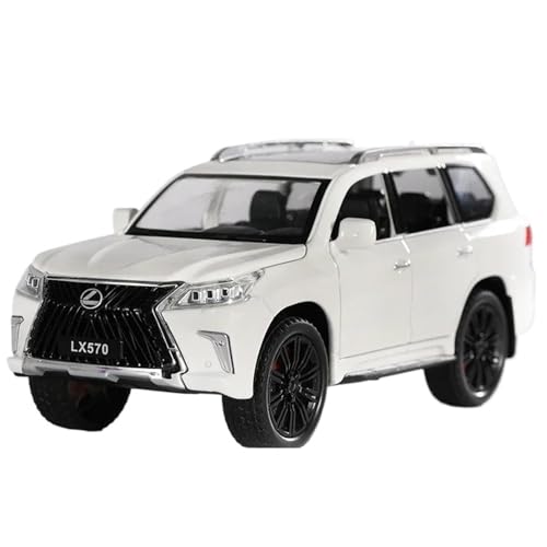 WHYMIRRJ Druckguss 1:24 for Lexus LX570 Maßstab Legierung Automodelle Realistische Vorgefertigte Metallfahrzeugmodell-Display-Sammlung(White) von WHYMIRRJ