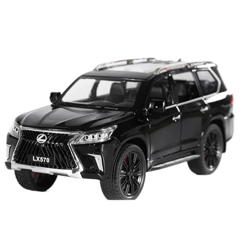WHYMIRRJ Druckguss 1:24 for Lexus LX570 Off-Road Maßstab Legierung Automodelle Realistische Vorgefertigte Metall Fahrzeug Modell Display(Black) von WHYMIRRJ