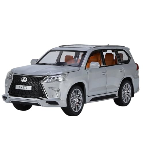 WHYMIRRJ Druckguss 1:24 for Lexus LX570 SUV Maßstab Legierung Automodelle Realistische Exquisite Vorgefertigte Metallfahrzeugmodellsammlung(Silver) von WHYMIRRJ