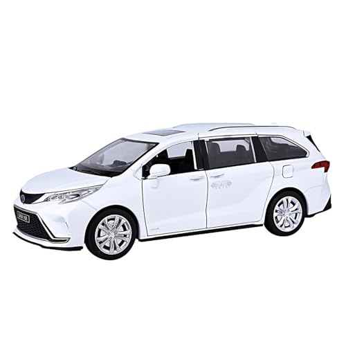 WHYMIRRJ Druckguss 1:24 for Toyota Sienna MPV Legierung Automodelle Simulation Exquisite Maßstab Fahrzeug Modell Display Sammlung Souvenirs(White) von WHYMIRRJ