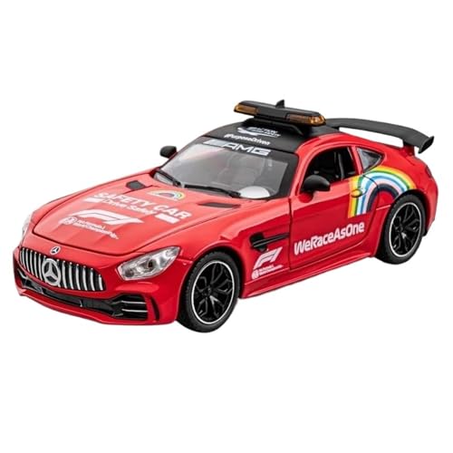 WHYMIRRJ Druckguss 1:24 für AMG Safety Car F1 Race Druckguss-Modell mit Lichtern, dekoratives Souvenir, Maßstab, Modellbausatz (rot) von WHYMIRRJ