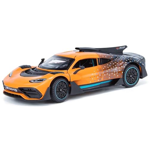 WHYMIRRJ Druckguss 1:24 für Benz One, Sportwagen, Legierung, Modellbausätze, offene Türen, Sammlung, Ornamente, vorgefertigte Fahrzeuge, Modell (Orange) von WHYMIRRJ