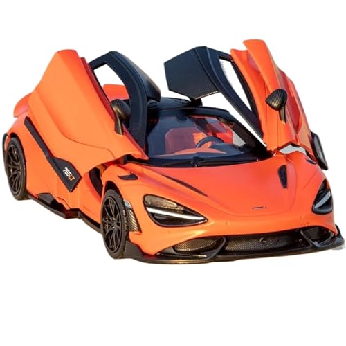WHYMIRRJ Druckguss 1:24 für McLaren 765LT Leichtmetall-Legierung, Sport-Rennwagen-Modell, Fahrzeugdekoration, Sammlerstück, Ornamente, vorgefertigte Fahrzeuge, Modell (Orange) von WHYMIRRJ