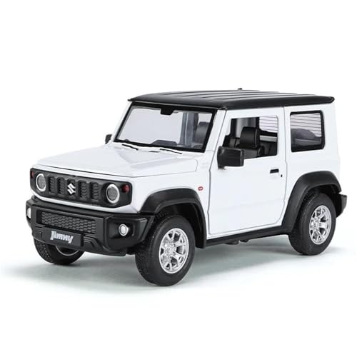 WHYMIRRJ Druckguss 1:24 für Suzuki Jimny Offroad-Legierung, Motdel, offene Türen, realistische Automodelle, dekorative Souvenirs, vorgefertigte Fahrzeuge, Modell (weiß) von WHYMIRRJ