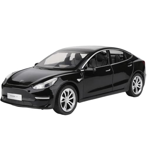 WHYMIRRJ Druckguss 1:24 für Teslas Model Y Model 3 Legierung Auto Modelle Simulation Maßstab Fahrzeug Modellbausätze Display mit Ladestapel Geschenk (Modell 3 Schwarz) von WHYMIRRJ