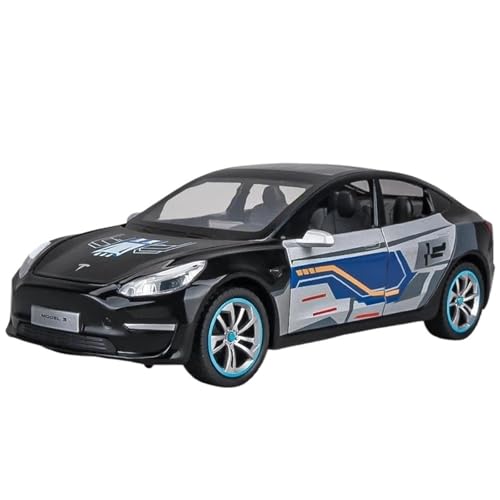 WHYMIRRJ Druckguss 1:24 für Teslas Model Y Model 3 Legierung Auto Modelle Simulation Maßstab Fahrzeug Modellbausätze Display mit Ladestapel Geschenk (Modell 3 Schwarz 1) von WHYMIRRJ