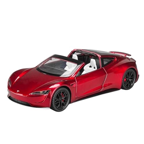 WHYMIRRJ Druckguss 1:24 für Teslas Model Y Model 3 Legierung Auto Modelle Simulation Maßstab Fahrzeug Modellbausätze Display mit Ladestapel Geschenk (Roadster Red) von WHYMIRRJ