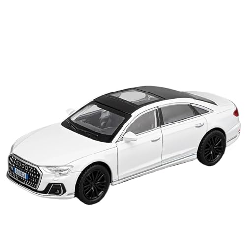 WHYMIRRJ Druckguss 1:32 for Audi A8 Maßstab Legierung Automodelle Simulation Vorgefertigte Metall Fahrzeugmodell Display Sammlung(White) von WHYMIRRJ