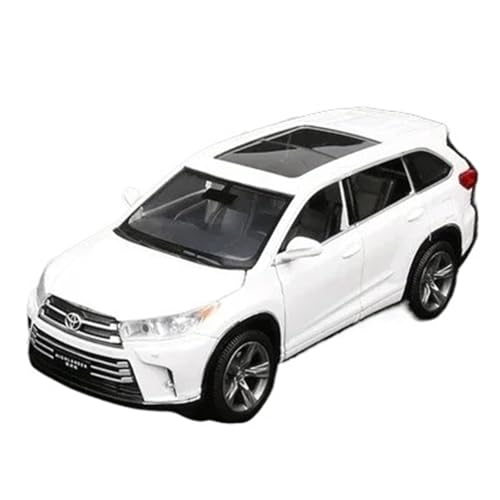 WHYMIRRJ Druckguss 1:32 for Toyota Highlander SUV Maßstab Legierung Automodelle Realistische Metall Fahrzeug Modell Display Sammlung Souvenirs(White) von WHYMIRRJ