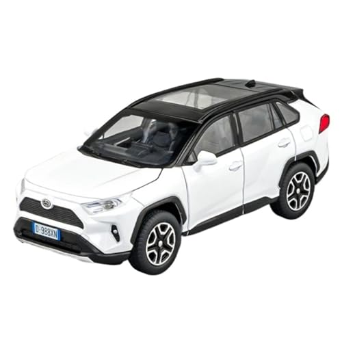 WHYMIRRJ Druckguss 1:32 for Toyota RAV4 SUV Legierung Automodelle Maßstab Luxus Metall Fahrzeugmodell Display Ornamente Sammlung(White) von WHYMIRRJ