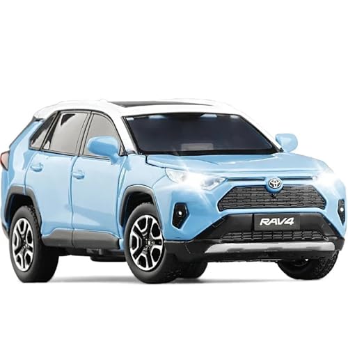 WHYMIRRJ Druckguss 1:32 for Toyota RAV4 SUV Maßstab Legierung Automodelle Realistische Vorgefertigte Metall Fahrzeug Modell Display Sammlung(Blue) von WHYMIRRJ