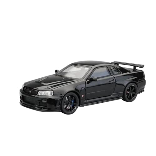 WHYMIRRJ Druckguss 1:32 für GTR R35 R34 Legierung Auto Modelle Druckguss Maßstab Modellbausätze 4 Türen geöffnet Sammlerstück Metall Souvenirs (schwarz) von WHYMIRRJ