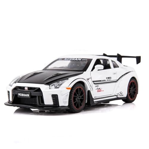 WHYMIRRJ Druckguss 1:32 für GTR R35 R34 Legierung Auto Modelle Druckguss Maßstab Modellbausätze 4 Türen geöffnet Sammlerstück Metall Souvenirs (weiß) von WHYMIRRJ