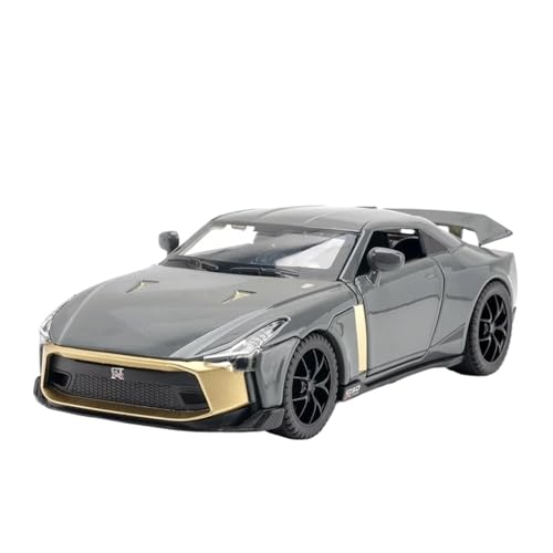 WHYMIRRJ Druckguss 1:32 für Nissan GT-R50 Legierung Druckguss Metall Sportwagen Modell mit Sound Licht Fahrzeug Maßstab Modellbausatz (Silber) von WHYMIRRJ